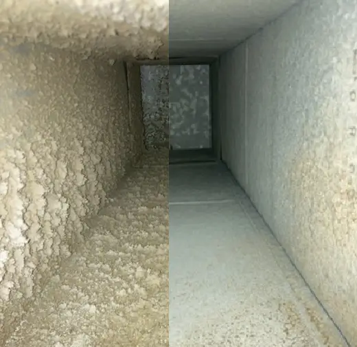Duct cleaning before and after