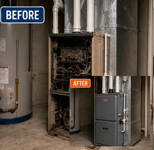 furnace cleaning before and after