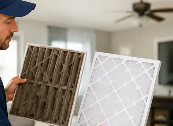 Air filter replacement before and after