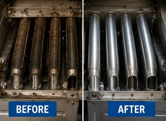 Furnace cleaning before and after