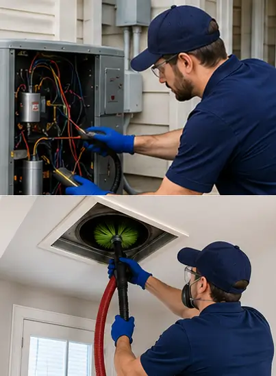 Technician removing duct vents